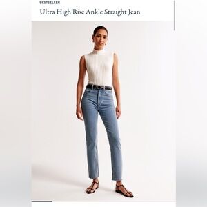 Abercrombie Ultra High rise Ankle Straight Jean